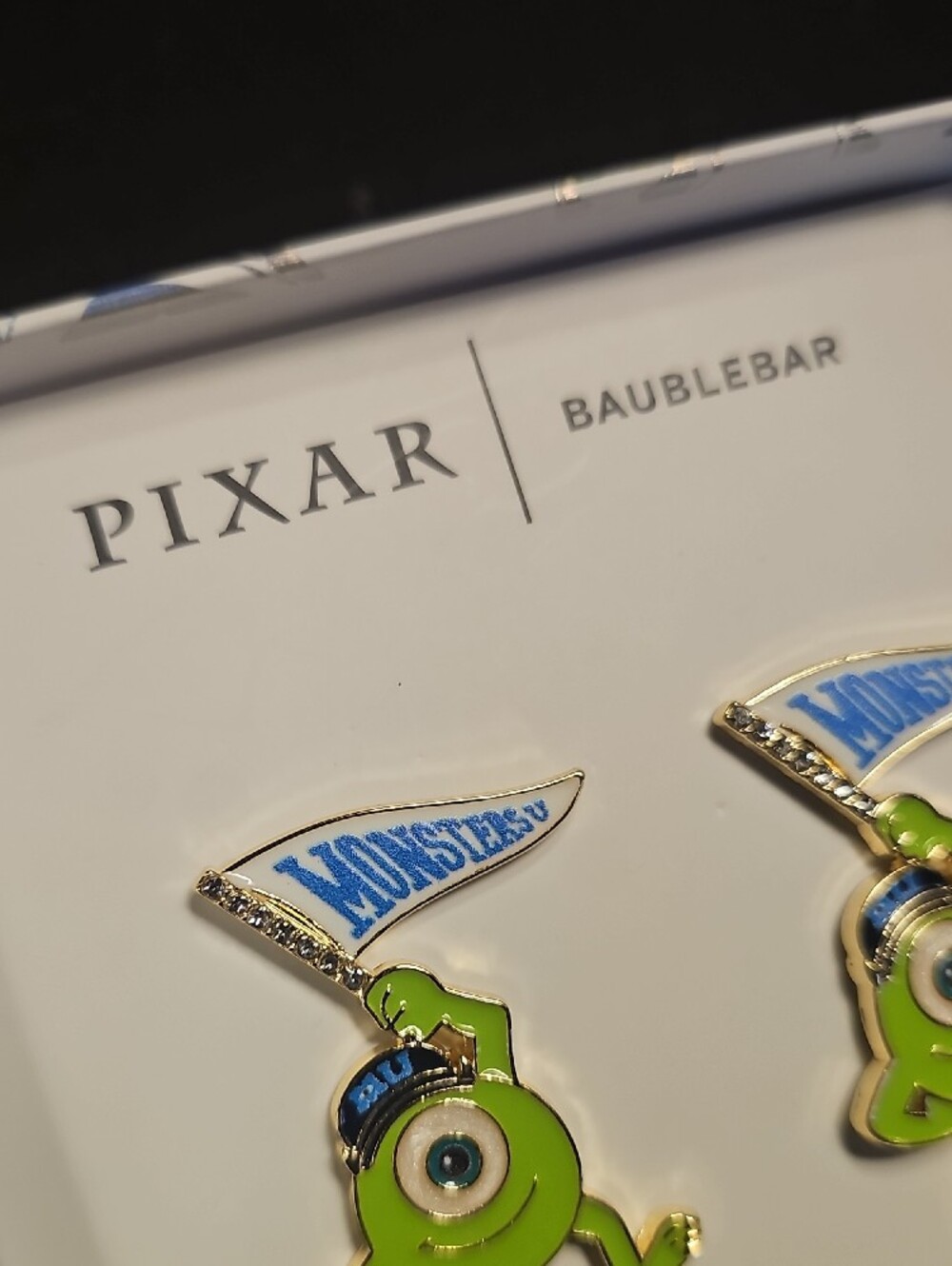 BaubleBar Monster's Inc Mike Wazowski Enamel Earrings - Picture 2 of 4